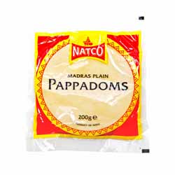 Madras Plain Poppadums - Natco
