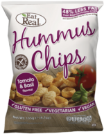 Eat real hummus chips tomato and basil flavour